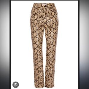 Good American Neutral snakeskin faux leather pant